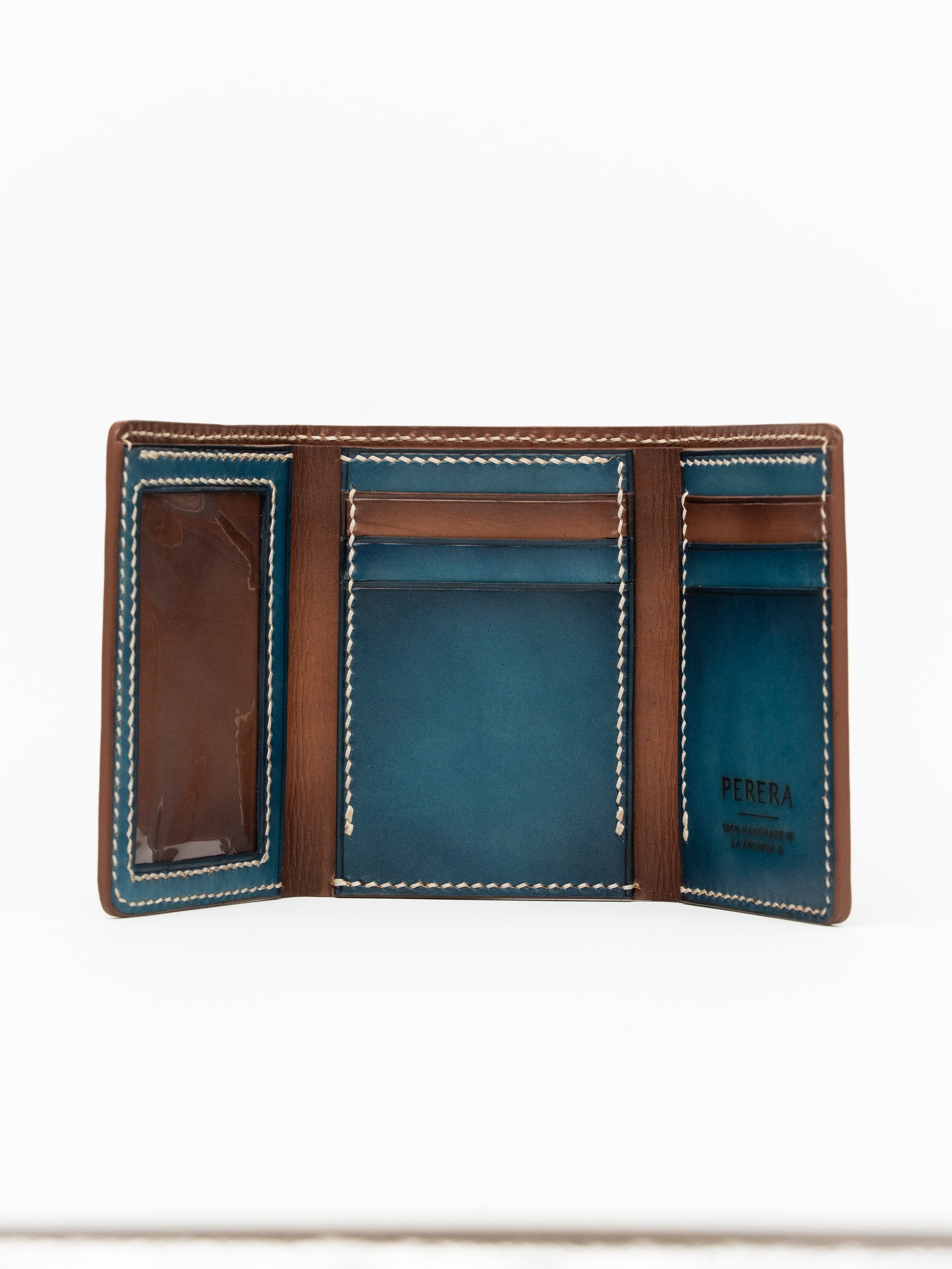 Tri-Fold Wallet Nut Brown / Navy